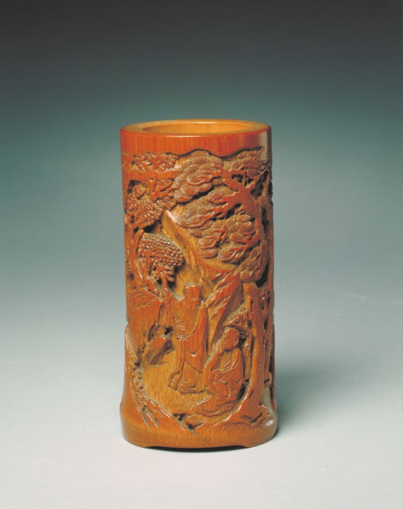 图片[1]-Bamboo carving brush holder of the Seven Sages in the Bamboo Forest-China Archive